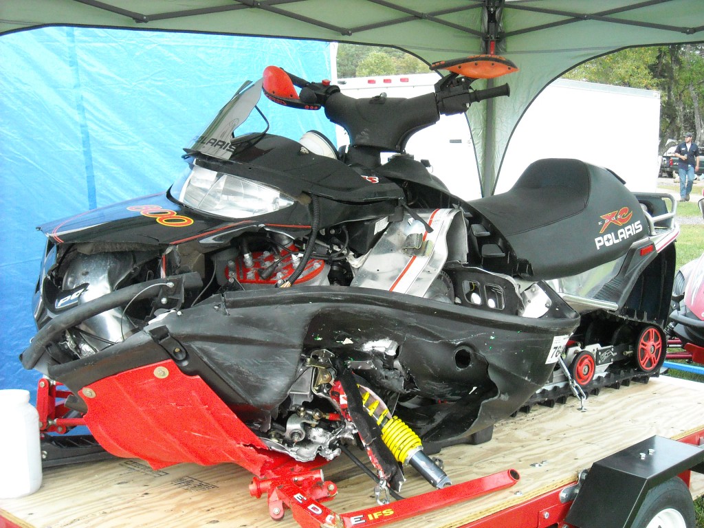 Ride Clean NY crashed snowmobile