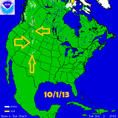 United State snow cover